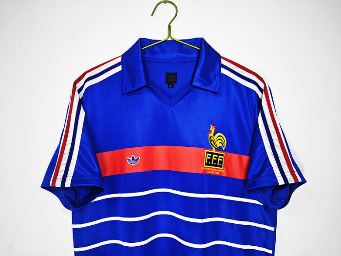 Retro Jersey 1984 France Champions Version Home Soccer Jersey Vintage Football Shirt