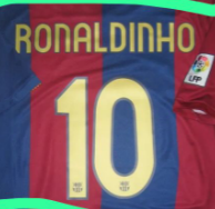 RONALDINHO 10 Lettering for 2006-2007 Barcelona Home Soccer Jersey