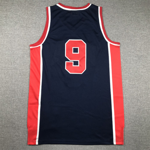 1984 Olympic Games NBA Jersey 9 Dark Blue Basketball Shirt