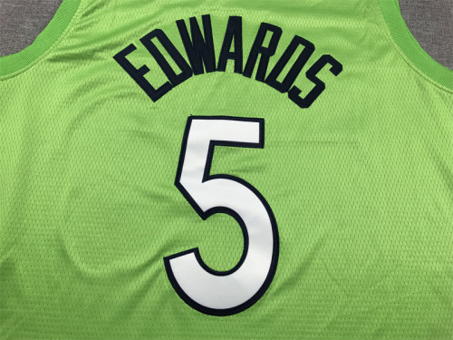 City Edition Minnesota Timberwolves 5 EDWARDS Green NBA Jersey Basketball Shirt