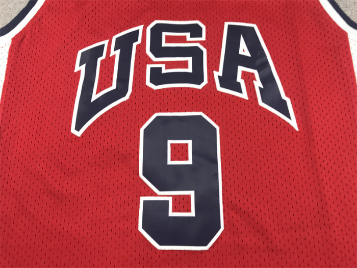 1984 Olympic Games NBA Jersey 9 Red Basketball Shirt