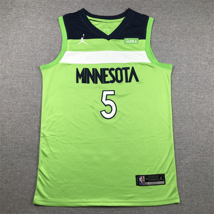 City Edition Minnesota Timberwolves 5 EDWARDS Green NBA Jersey Basketball Shirt