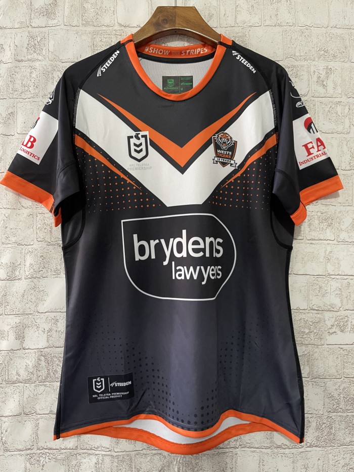 2024 Wests Tigers Black NRL Rugby Jersey
