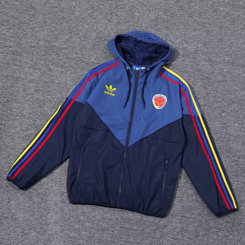 2024 Colombia Dark Blue Soccer Windbreaker Jacket Football Jacket