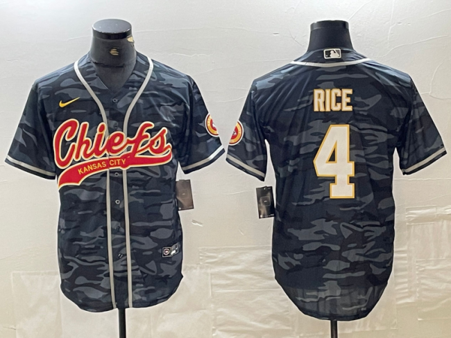 Kansas City Chiefs 4 RICE Camouflage NFL Jersey