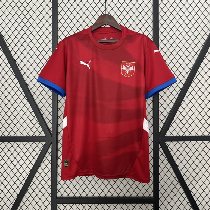 Fan Version Serbia 2024 Home Soccer Jersey Football Shirt