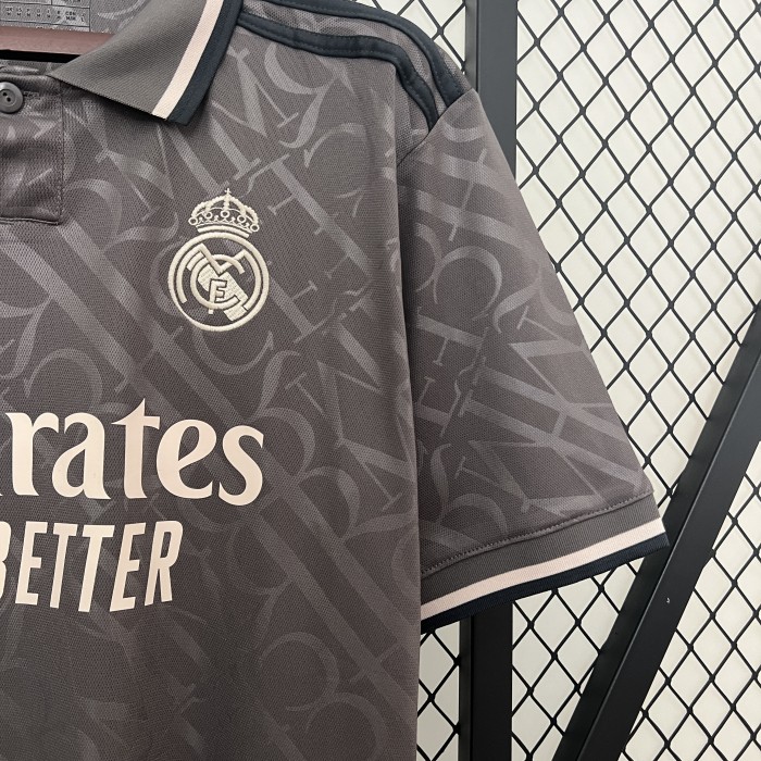 Fan Version 2024-2025 Real Madrid Third Away Black Soccer Jersey Real Football Shirt