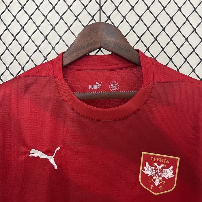 Fan Version Serbia 2024 Home Soccer Jersey Football Shirt