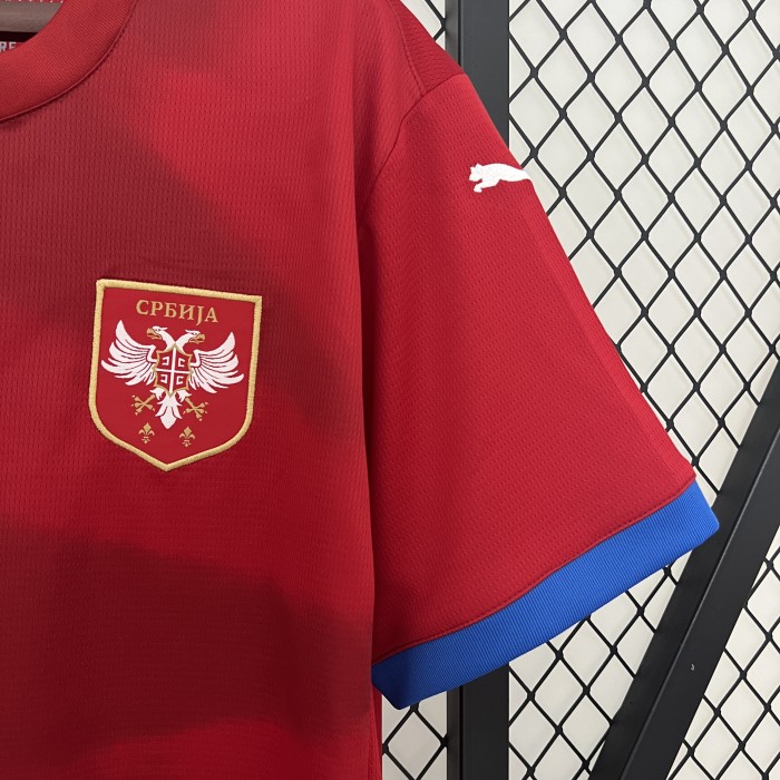 Fan Version Serbia 2024 Home Soccer Jersey Football Shirt