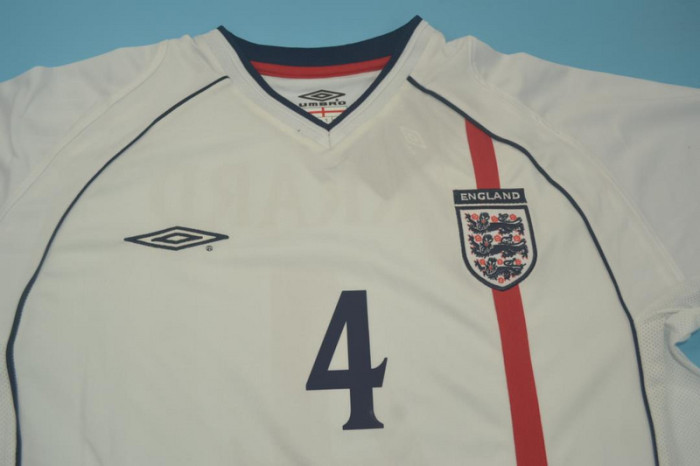 Retro Jersey 2002 England GERRARD 4 Home Soccer Jersey Vintage Football Shirt