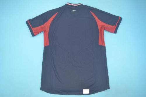 Retro Jersey England 2002 Away Blue/Red Reversible Soccer Jersey Vintage Football Shirt