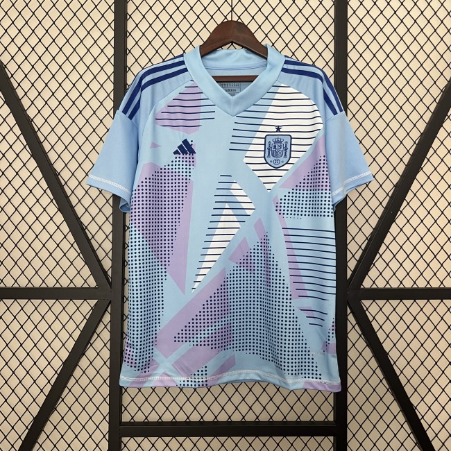 Fan Version Spain 2024 Blue Goalkeeper Soccer Jersey España Camisetas de Futbol