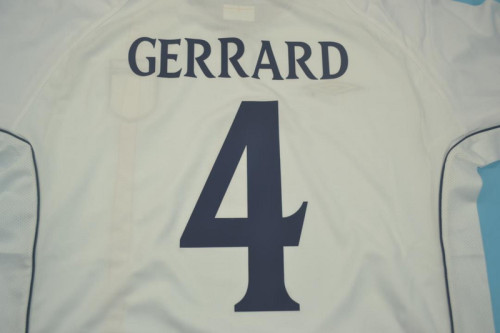 Retro Jersey 2002 England GERRARD 4 Home Soccer Jersey Vintage Football Shirt