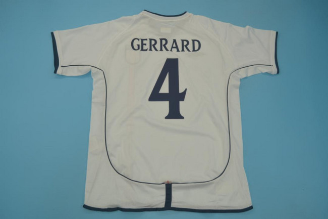 Retro Jersey 2002 England GERRARD 4 Home Soccer Jersey Vintage Football Shirt