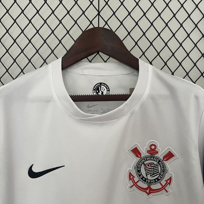 without Sponor Logo Fan Version 2024-2025 Corinthians Home Soccer Jersey Football Shirt