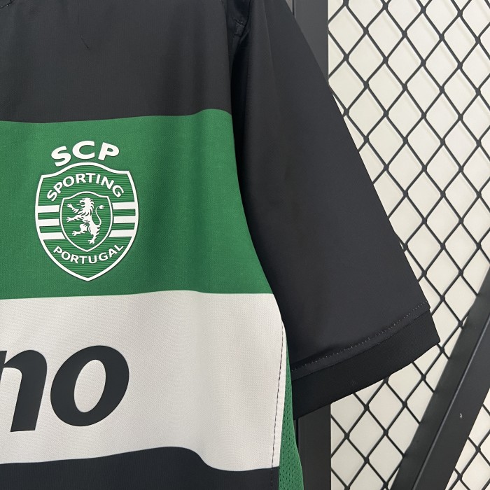 Fan Version 2024-2025 Sporting Lisbon Home Soccer Jersey Football Shirt