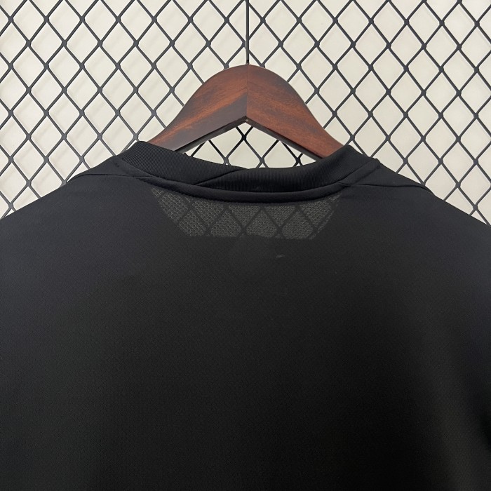 without Sponor Logo Fan Version 2024-2025 Corinthians Away Black Soccer Jersey Football Shirt