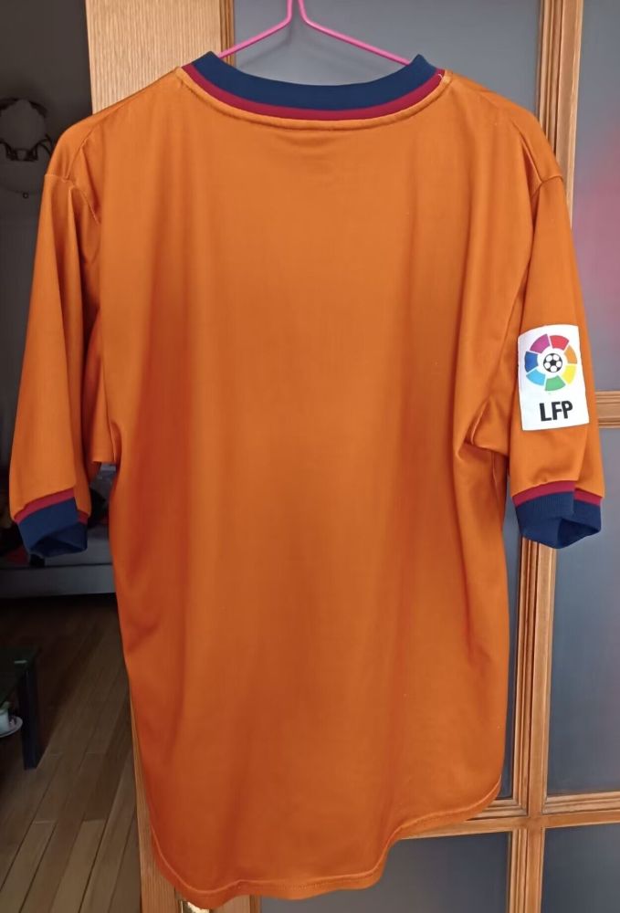 with big LFP Patch Retro Jersey 1998-2000 Barcelona Third Away Orange Soccer Jersey Vintage Football Shirt