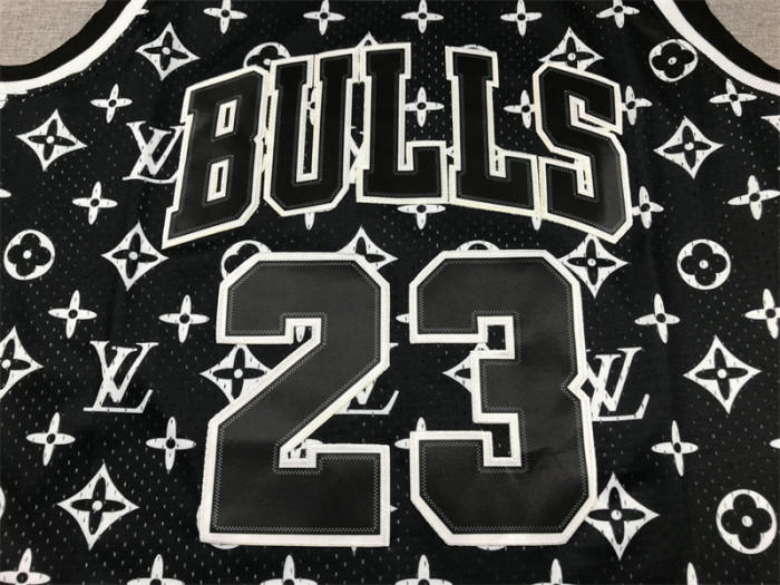 Mitchell&ness 1997-98 Chicago Bulls 23 JORDAN Basketball Shirt Black Patttern NBA Jersey