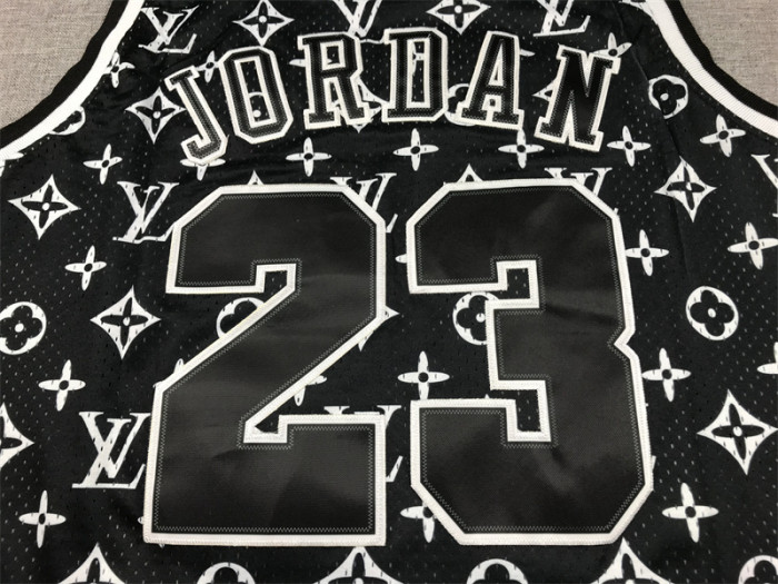 Mitchell&ness 1997-98 Chicago Bulls 23 JORDAN Basketball Shirt Black Patttern NBA Jersey
