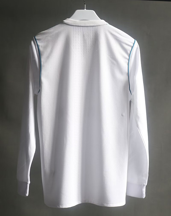 with Golden FIFA Patch Long Sleeve Player Version Retro Shirt 2017-2018 Real Madrid Home Soccer Jersey