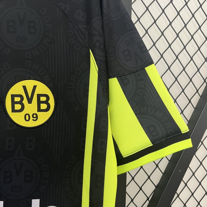 Retro Jersey 1996-1997 Borussia Dortmund Away Black Soccer Jersey Vintage BVB Football Shirt
