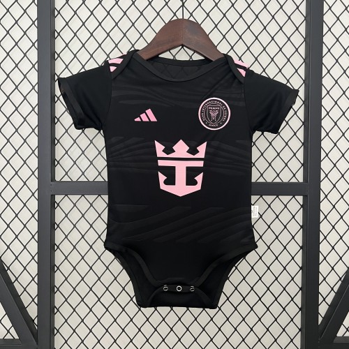 Baby Cloth 2024-2025 Inter Miami Away Black Soccer Jersey Baby Onesies