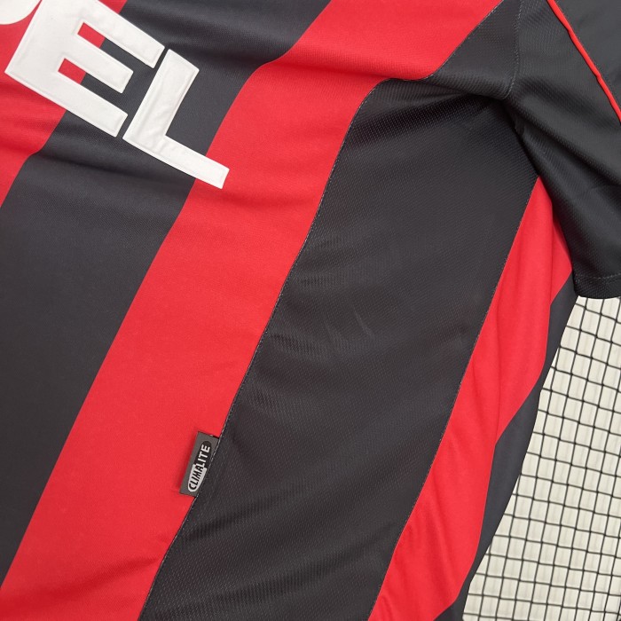 with UCL Patch Retro Jersey 2000-2001 AC Milan Home Soccer Jersey AC Vintage Football Shirt