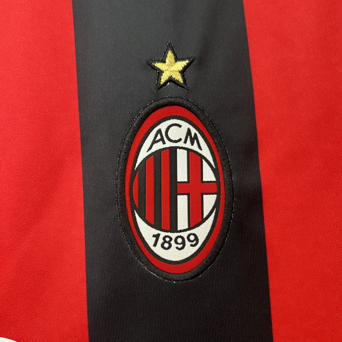 with UCL Patch Retro Jersey 2000-2001 AC Milan Home Soccer Jersey AC Vintage Football Shirt