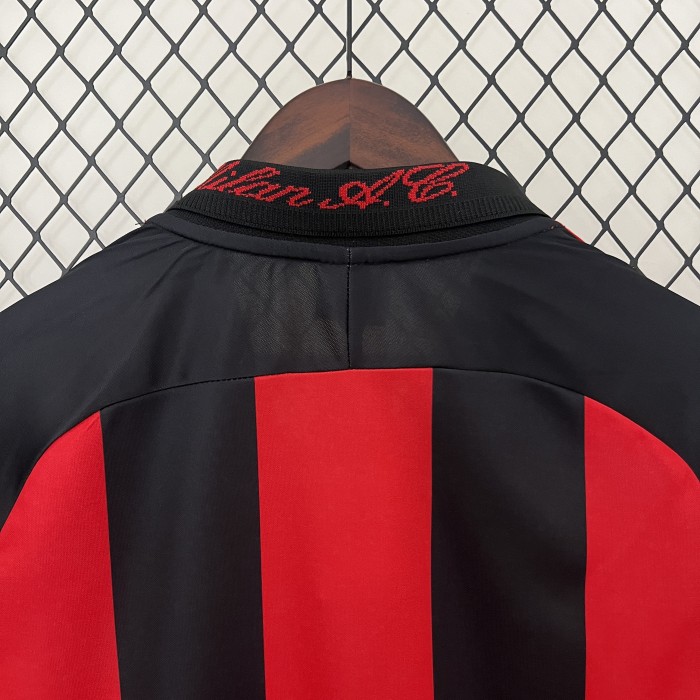 with UCL Patch Retro Jersey 2000-2001 AC Milan Home Soccer Jersey AC Vintage Football Shirt