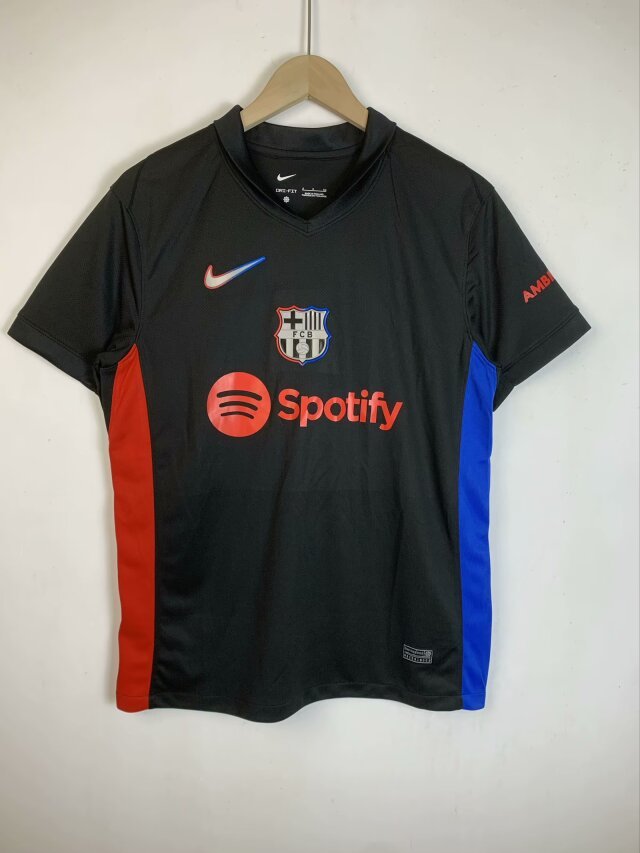 Barca Camisetas de Futbol Fan Version 2024-2025 Barcelona Away Black Soccer Jersey