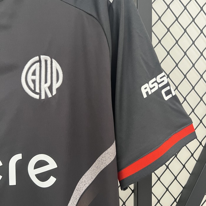 Fan Version 2024-2025 River Plate Third Away Black Soccer Jersey