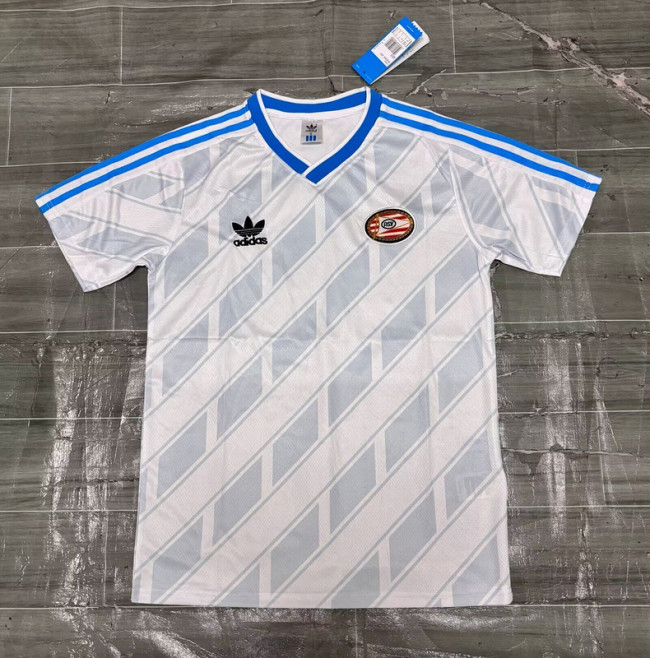 Retro Jersey 1987-1988 PSV Eindhoven Away White Soccer Jersey Vintage Football Shirt