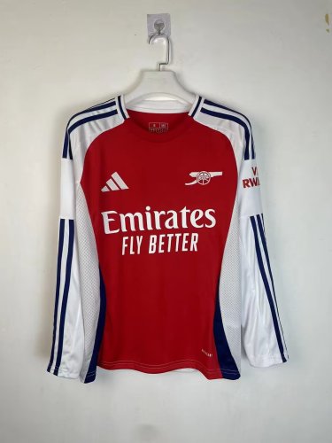 Long Sleeve Fan Version 2024-2025 Arsenal Home Soccer Jersey LS Football Shirt