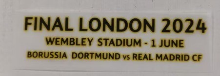 UCL Final Lettering for BVB Jersey