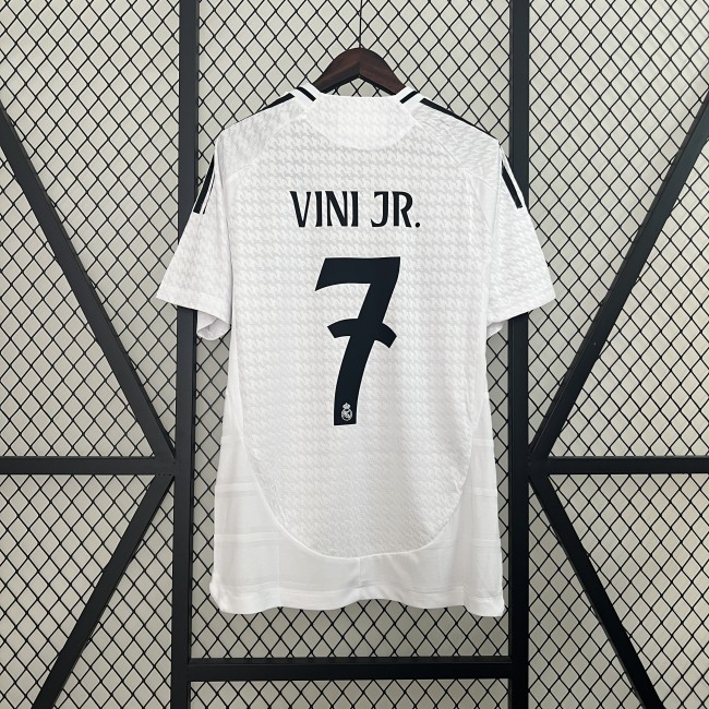 with HP Fan Version 2024-2025 Real Madrid VINI JR. 7 Home Soccer Jersey Real Football Shirt