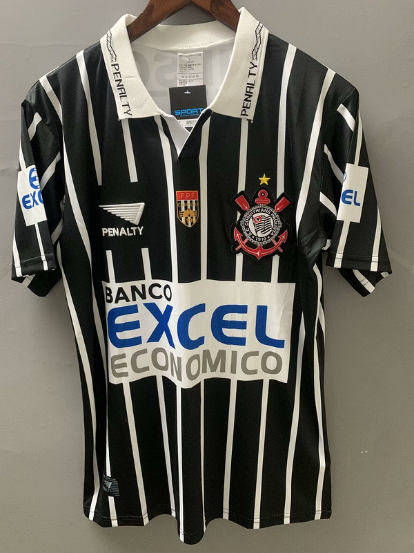 Retro Jersey 1998 Corinthians Away Black/White Football Shirt Vintage Soccer Jersey