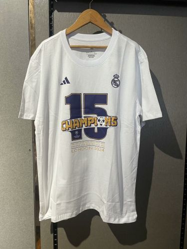 2024 Real Madrid 15 Champions Cotton Football T-Shirt