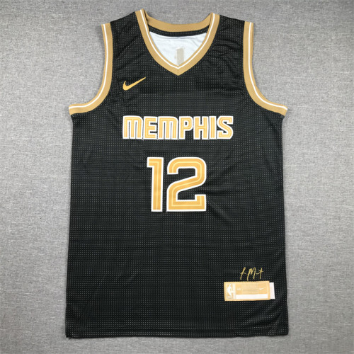 Featured Edition Memphis Grizzlies 12 MORANT Black NBA Jersey Basketball Shirt