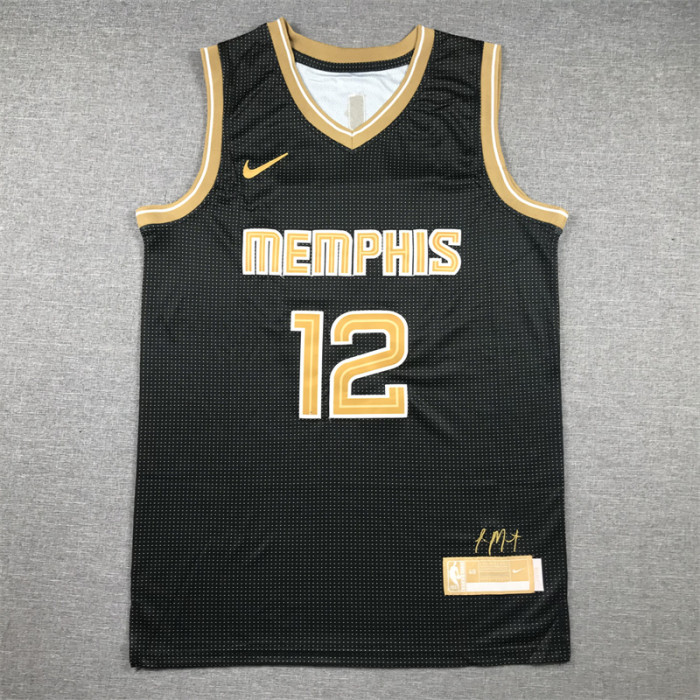 Featured Edition Memphis Grizzlies 12 MORANT Black NBA Jersey Basketball Shirt