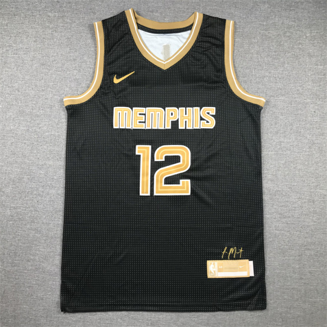 Featured Edition Memphis Grizzlies 12 MORANT Black NBA Jersey Basketball Shirt