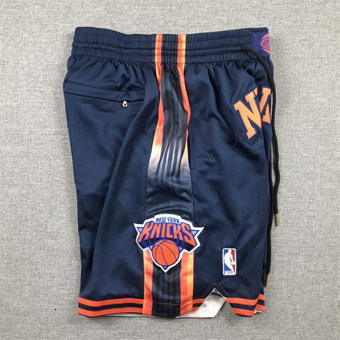 with Pocket Statement Edition New York Knicks NBA Shorts Blue Basketball Shorts