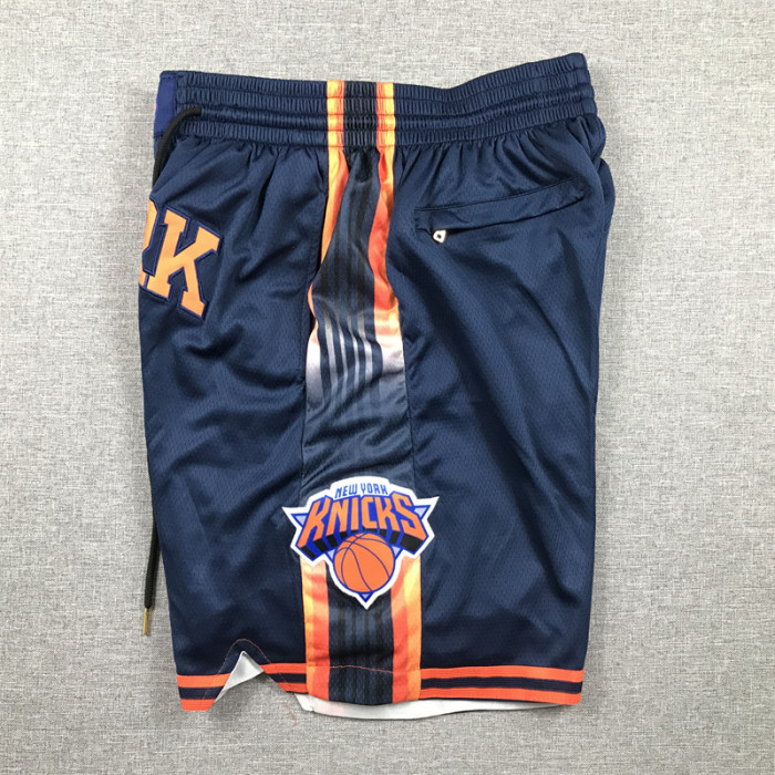 with Pocket Statement Edition New York Knicks NBA Shorts Blue Basketball Shorts