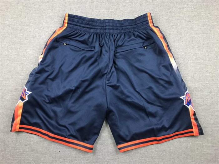 with Pocket Statement Edition New York Knicks NBA Shorts Blue Basketball Shorts