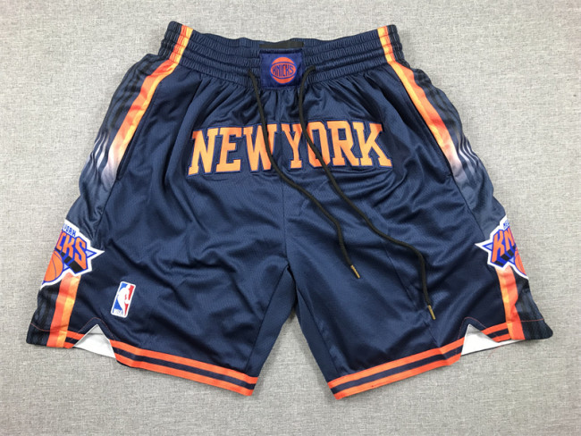 with Pocket Statement Edition New York Knicks NBA Shorts Blue Basketball Shorts