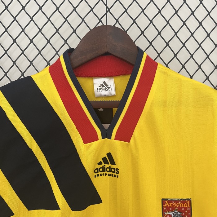Retro Jersey 1993-1994 Arsenal Away Yellow Soccer Jersey Vintage Football Shirt