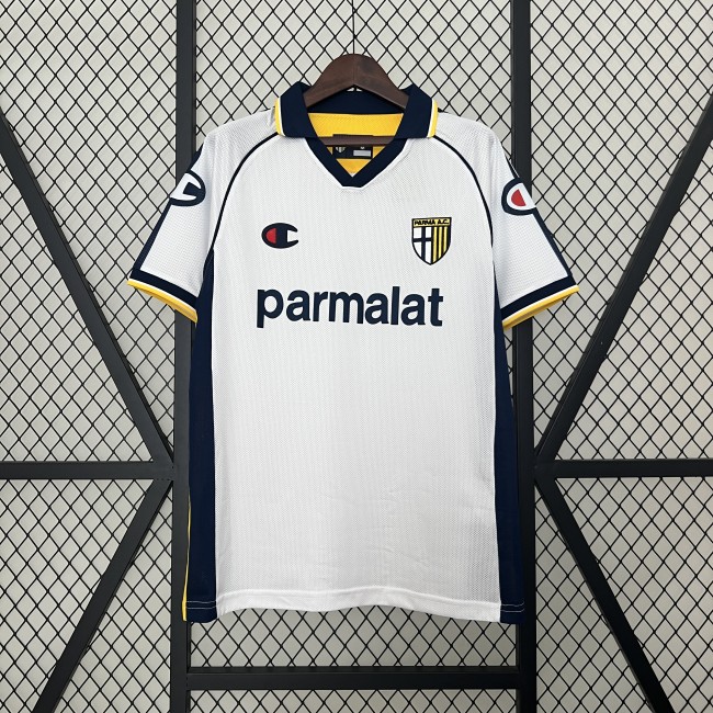 Retro Jersey 2003-2004 Parma Away White Soccer Jersey Vintage Football Shirt
