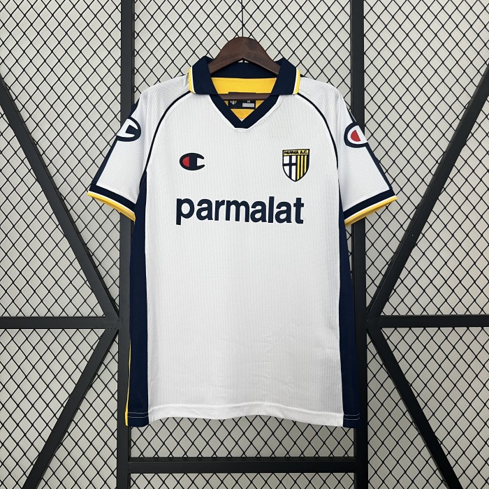 Retro Jersey 2003-2004 Parma Away White Soccer Jersey Vintage Football Shirt