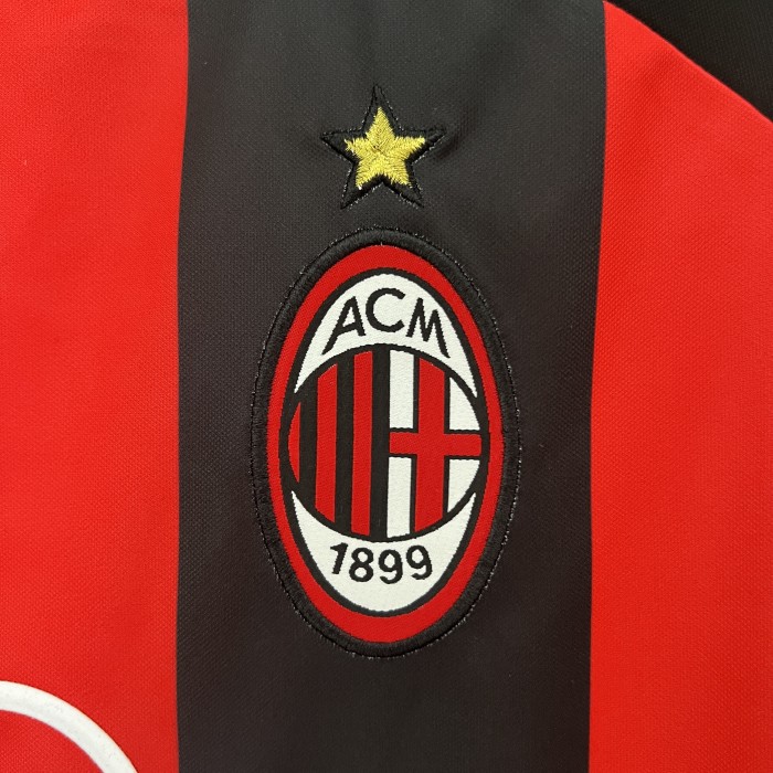 Retro Jersey 2001-2002 AC Milan Home Soccer Jersey AC Vintage Football Shirt