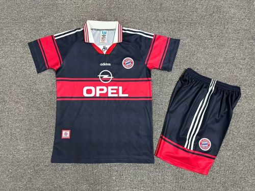 Retro Youth Uniform Kids Kit 1997-1998 Bayern Munich Home Soccer Jersey Shorts Vintage Child Football Set